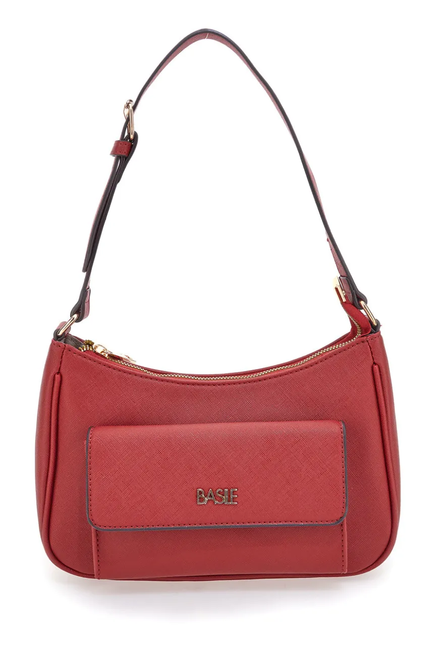 Borsa a spalla rossa con tasca frontale Basile Class BA11950ESAF