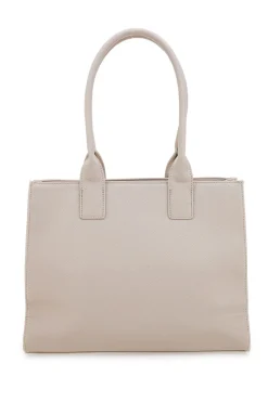 Borsa a spalla traforata beige con manici Lancetti LL25S-253-1