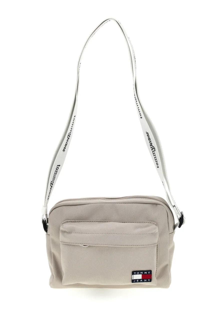 Borsa a Tracolla Beige in Tessuto con Tracolla con Logo Tommy Jeans 18462