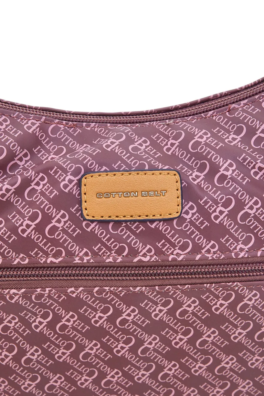 Borsa a tracolla bordeaux con stampa logata Cotton Belt K19,048,B012