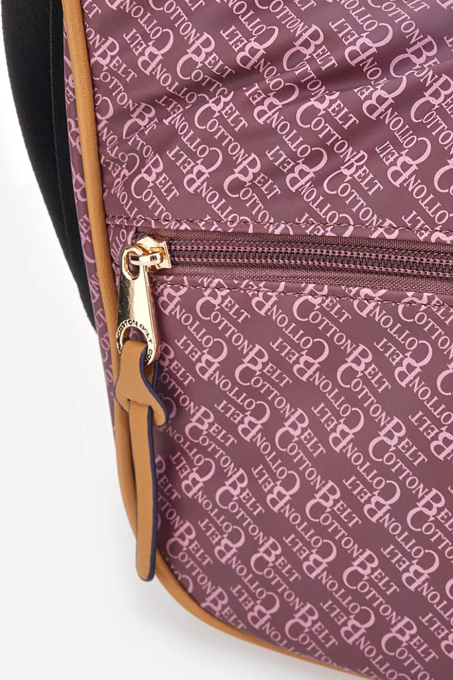 Borsa a tracolla bordeaux con stampa logata Cotton Belt K19,048,B012