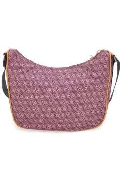 Borsa a tracolla bordeaux con stampa logata Cotton Belt K19,048,B012