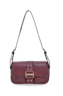 Borsa a tracolla bordeaux con tasche frontali Guido Vietri K30,365,B016