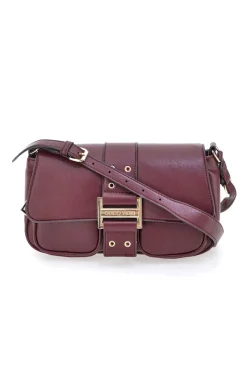 Borsa a tracolla bordeaux con tasche frontali Guido Vietri K30,365,B016