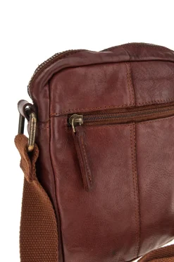 Borsa a tracolla cognac con tasche con zip Black shoot CLASS WYP002