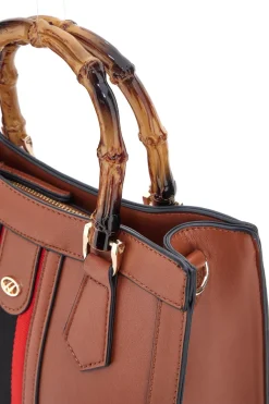 Borsa a Tracolla Cuoio con dettagli Dorati e Manico Rimovibile Double Check 18244-4