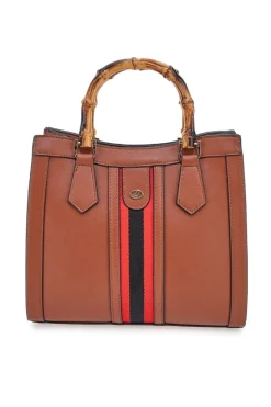 Borsa a Tracolla Cuoio con dettagli Dorati e Manico Rimovibile Double Check 18244-4