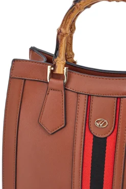 Borsa a Tracolla Cuoio con dettagli Dorati e Manico Rimovibile Double Check 18244-4