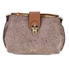 Borsa a Tracolla Marrone con Fantasia Micro e Chiusura a Scatto Dorata Basile BA1280TAP
