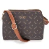 Borsa a tracolla marrone con stampa logata Basile Class BA1274LOG