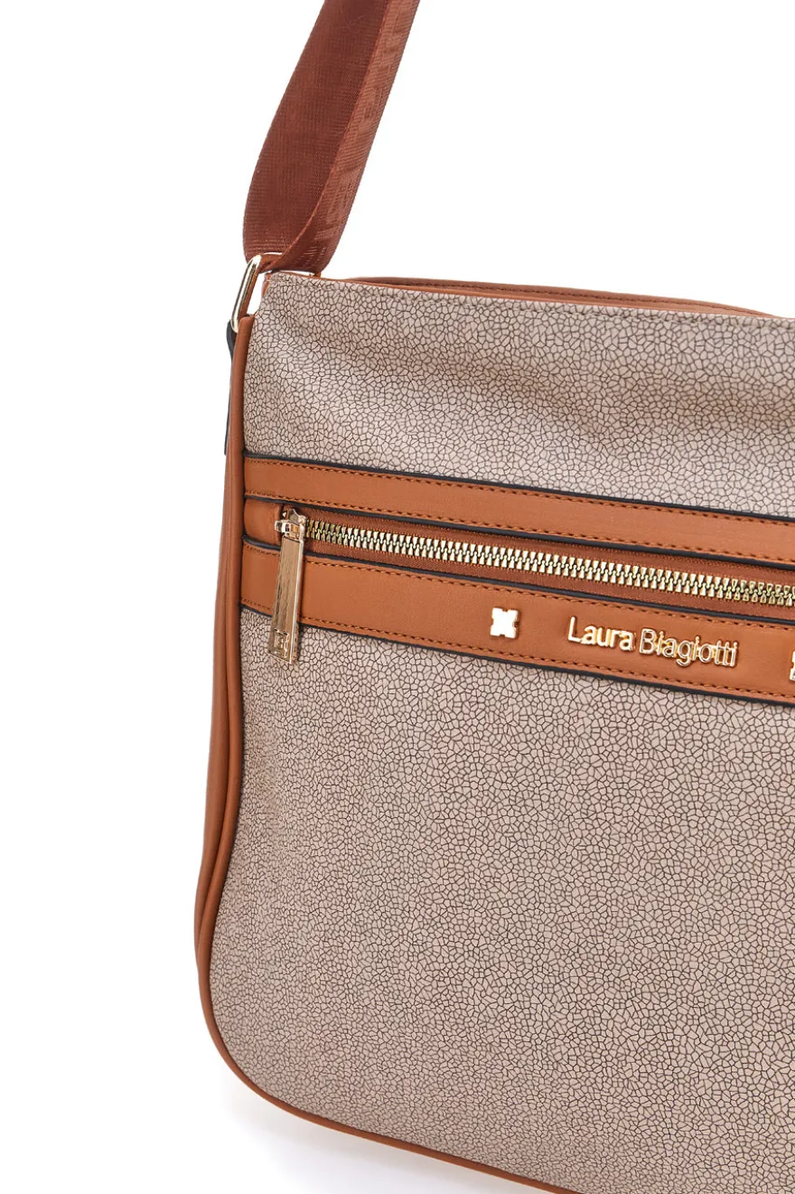 Borsa a Tracolla Marrone Con Zip Laura Biagiotti 25S-104-3