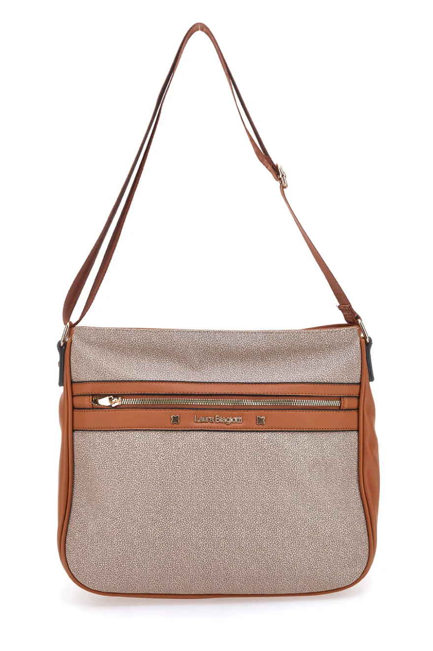 Borsa a Tracolla Marrone Con Zip Laura Biagiotti 25S-104-3