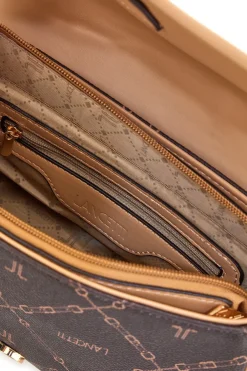 Borsa a Tracolla Marrone con Dettagli Dorati Lancetti 258-5