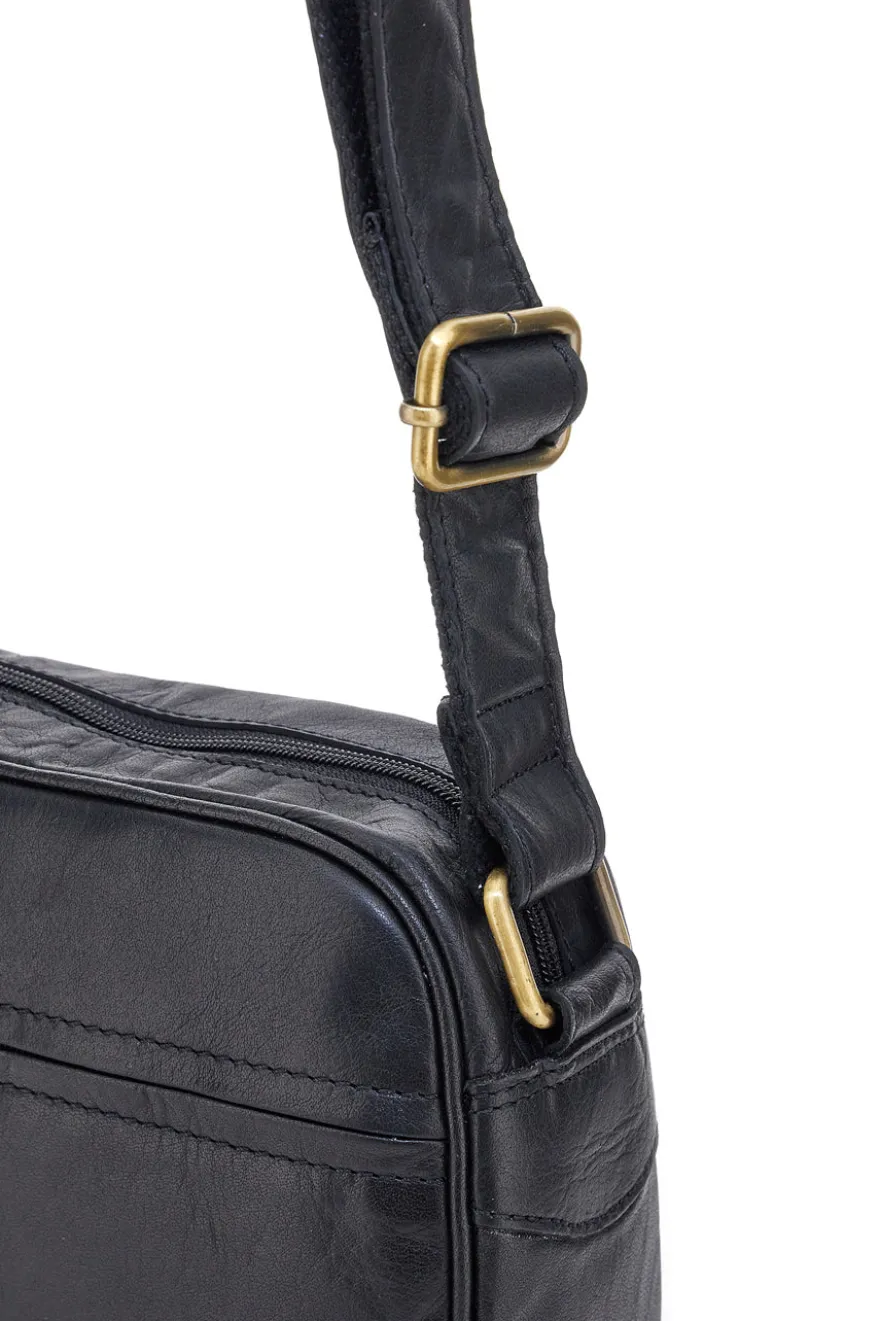 Borsa a tracolla nera compatta con zip Basile BA3543TI