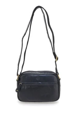 Borsa a tracolla nera compatta con zip Basile BA3543TI