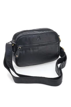 Borsa a tracolla nera compatta con zip Basile BA3543TI