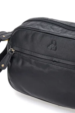 Borsa a tracolla nera compatta con zip Basile BA3543TI