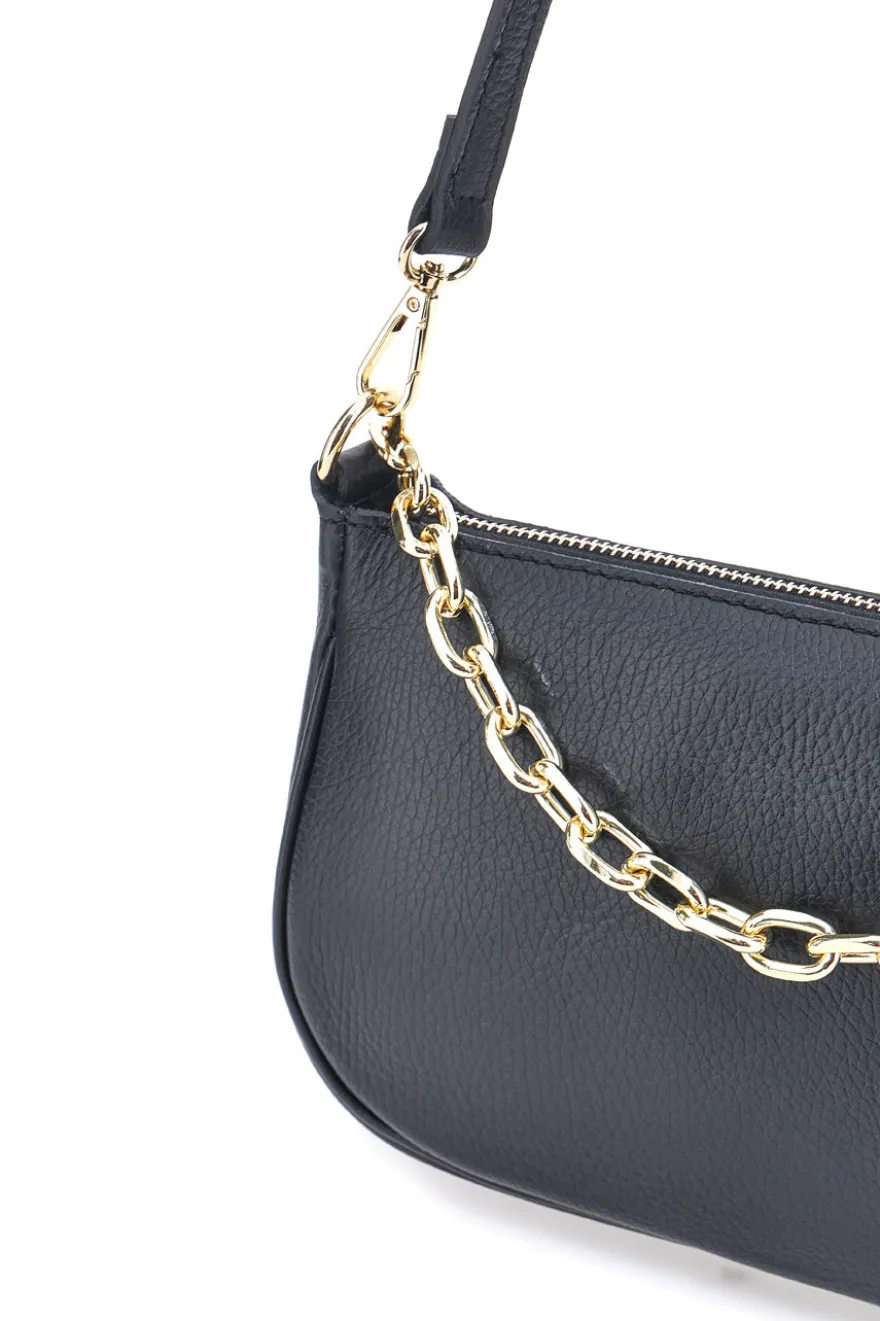 Borsa a Tracolla Nera con catena dorata Ngb 008