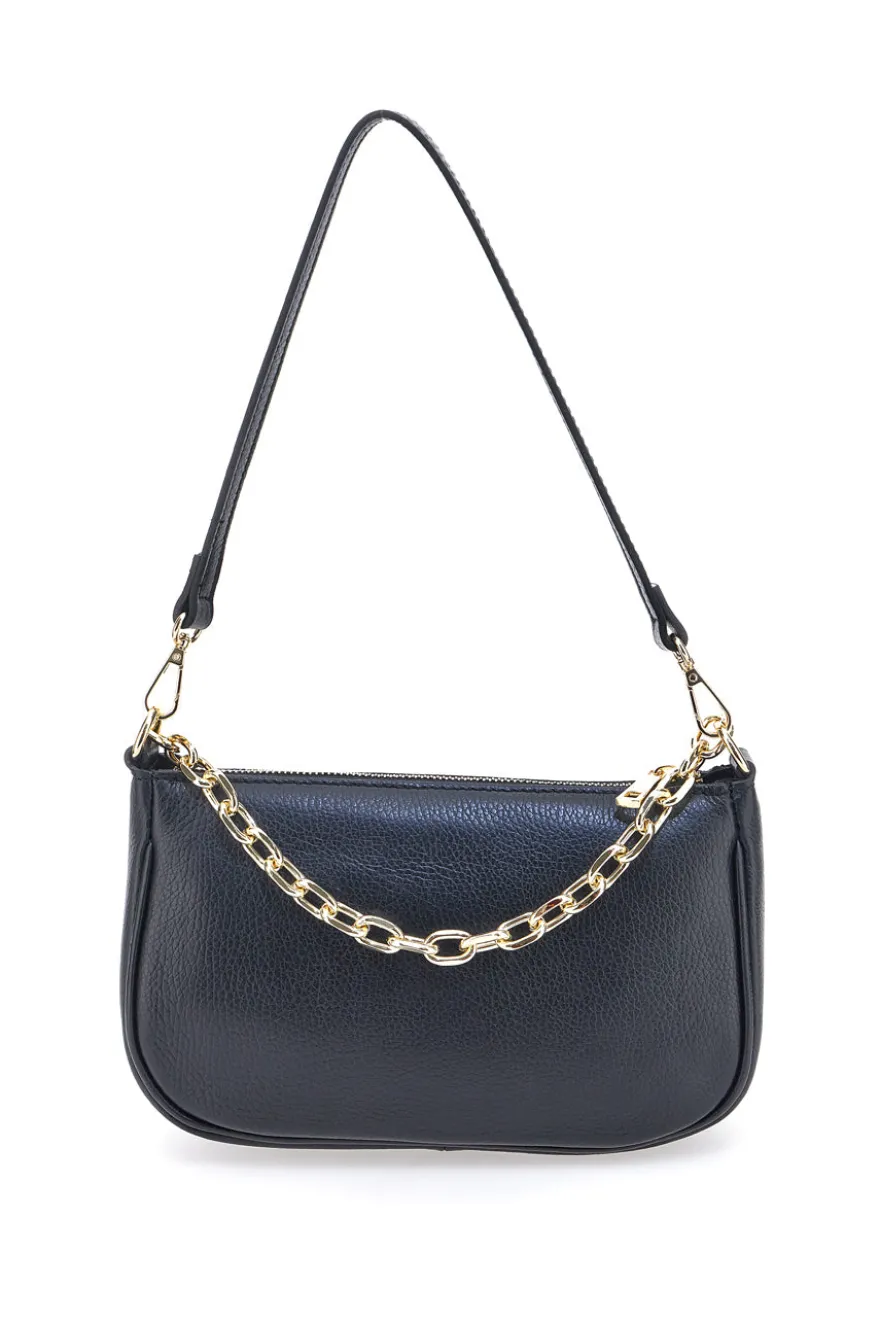 Borsa a Tracolla Nera con catena dorata Ngb 008