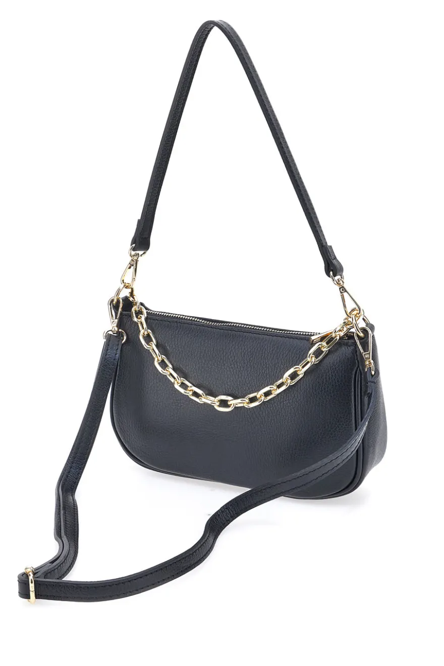 Borsa a Tracolla Nera con catena dorata Ngb 008