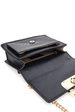 Borsa a Tracolla Nera con dettagli Dorati e Manico Rimovibile Double Check 18244-1
