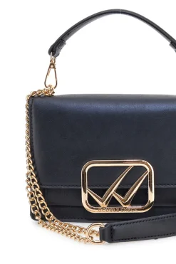 Borsa a Tracolla Nera con dettagli Dorati e Manico Rimovibile Double Check 18244-1