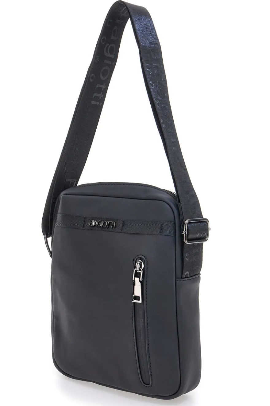 Borsa a tracolla nera con zip frontale Biagiotti MOI LB25W-464/1/TRAC