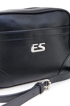 Borsa a tracolla nera con tasca zip Emma spagnesi PU2783