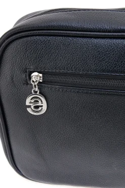 Borsa a tracolla nera con tasca zip Emma spagnesi PU2783