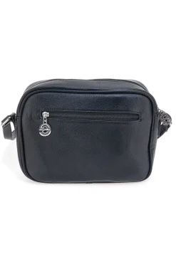 Borsa a tracolla nera con tasca zip Emma spagnesi PU2783