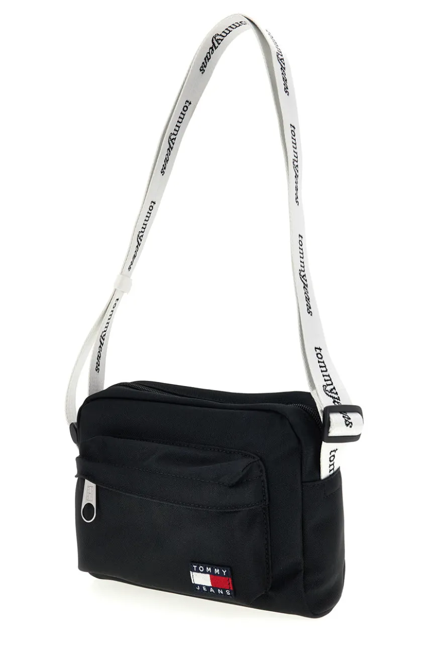 Borsa a Tracolla Nera in Tessuto con Tracolla con Logo Tommy Jeans 18462