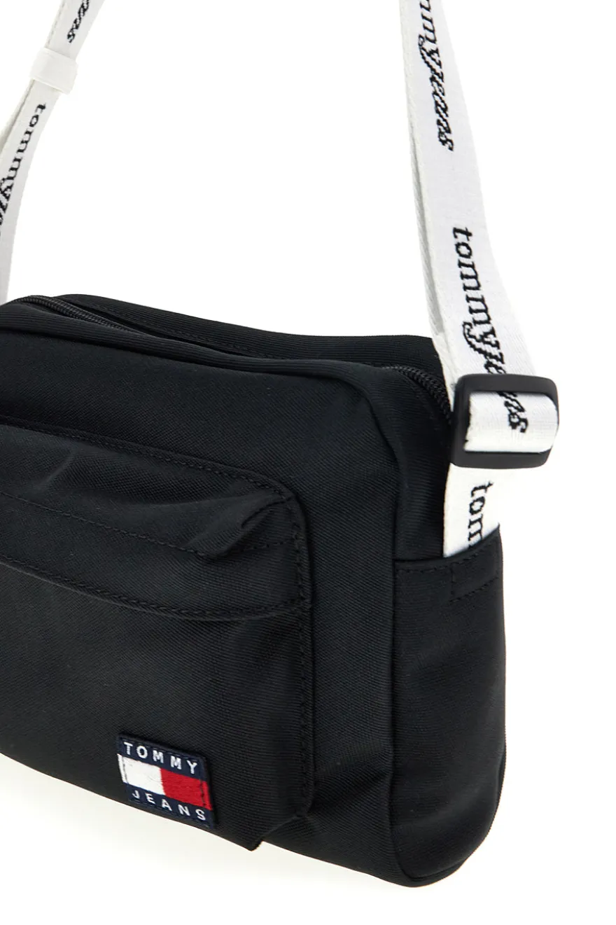 Borsa a Tracolla Nera in Tessuto con Tracolla con Logo Tommy Jeans 18462