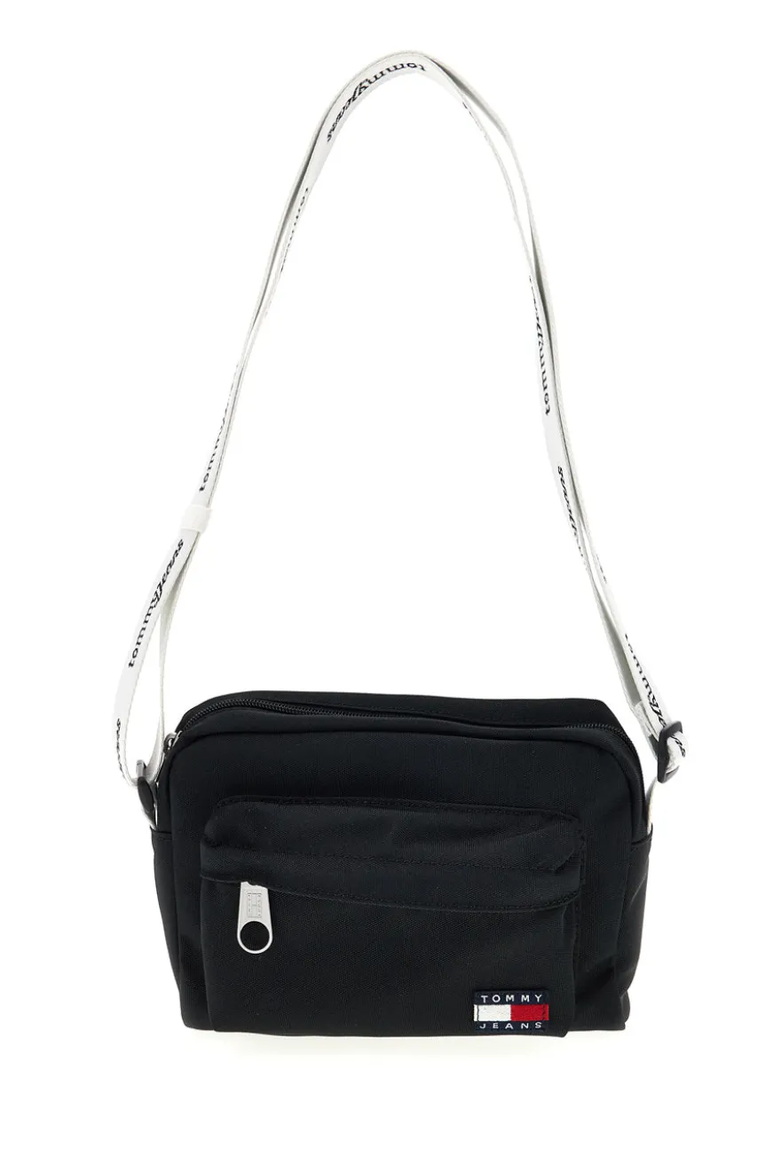 Borsa a Tracolla Nera in Tessuto con Tracolla con Logo Tommy Jeans 18462