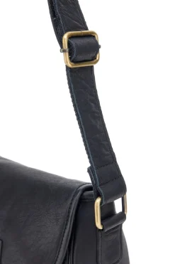 Borsa a tracolla nera in vera pelle artigianale Basile BA3542DX