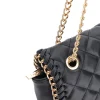 Borsa a tracolla Nera Trapuntata con Catena Dorata Lancetti 25S-259-3