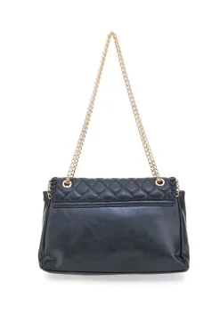 Borsa a tracolla Nera Trapuntata con Catena Dorata Lancetti 25S-259-3