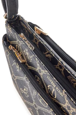 Borsa a tracolla nero stampa logo Giulia Pieralli GP431