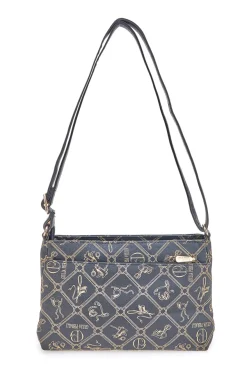 Borsa a tracolla nero stampa logo Giulia Pieralli GP431