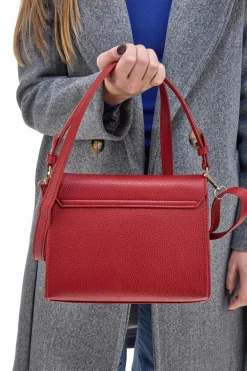 Borsa a Tracolla Rossa con dettagli Dorati Double Check 1824C