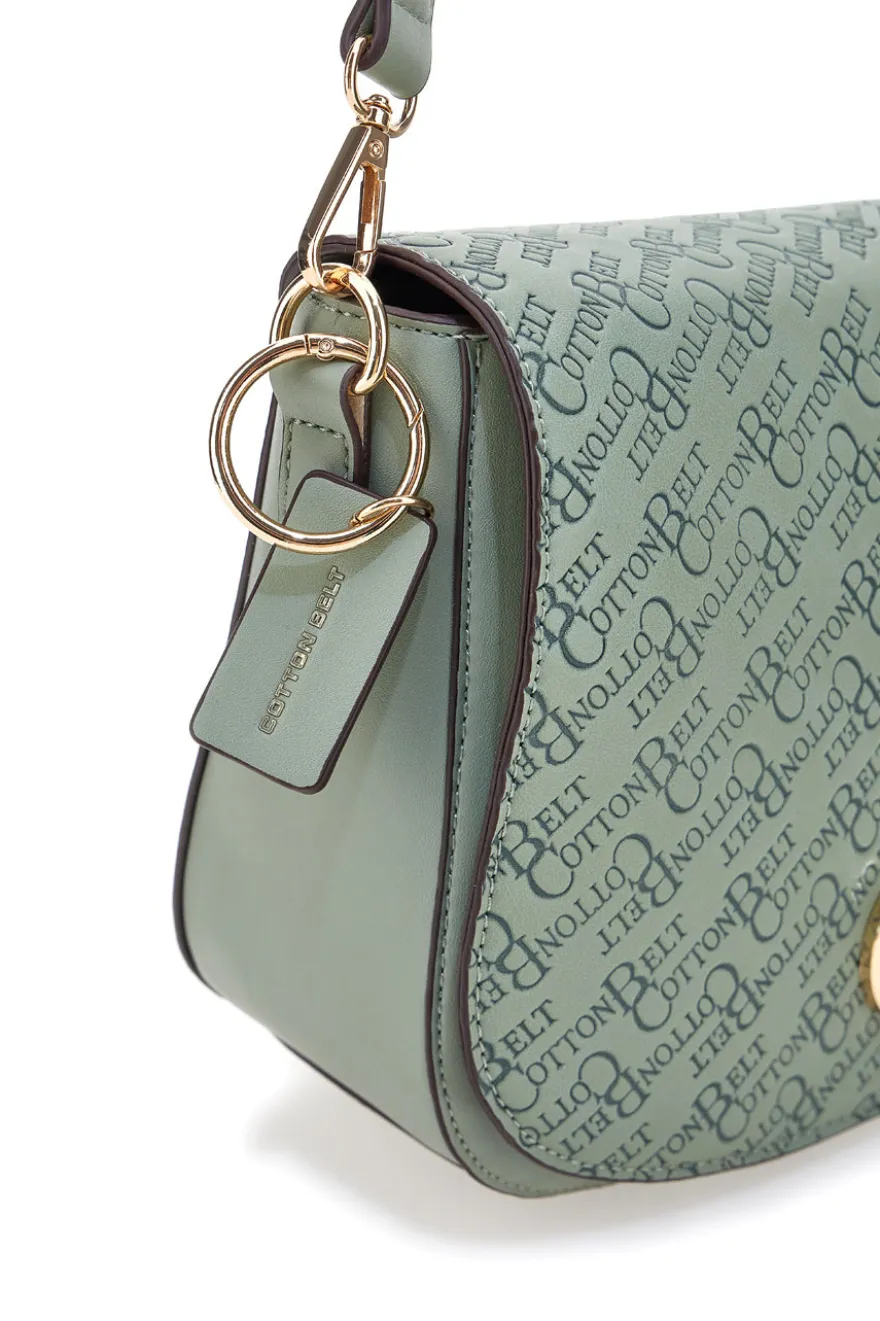 Borsa a tracolla verde con logo all over Cotton Belt K19,012,B011
