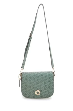 Borsa a tracolla verde con logo all over Cotton Belt K19,012,B011
