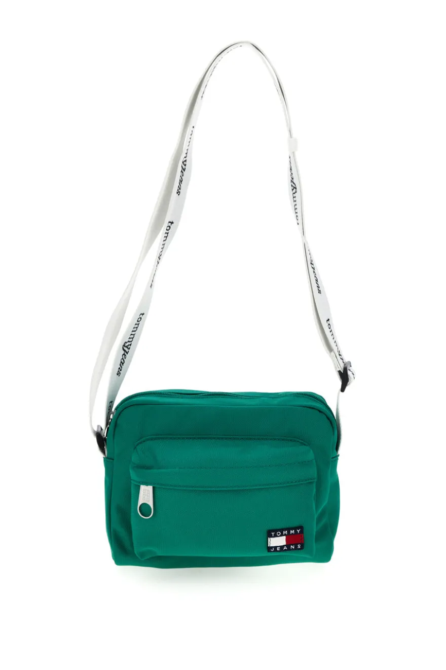Borsa a Tracolla Verde in Tessuto con Tracolla con Logo Tommy Jeans 18462
