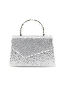 Borsa argento con texture animalier e tracolla a catena Nbg SERA/3488