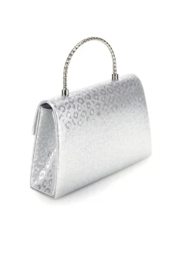 Borsa argento con texture animalier e tracolla a catena Nbg SERA/3488