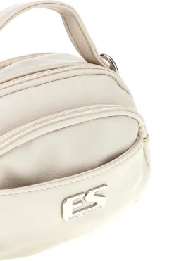 Borsa beige a mano con tracolla e zip multiple Emma spagnesi PU1808
