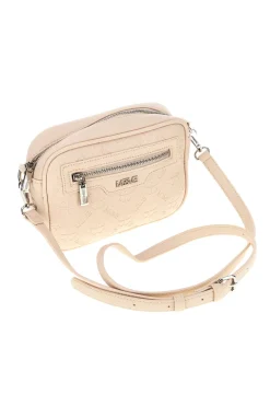 Borsa beige a tracolla con zip Me & me 20447