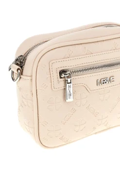 Borsa beige a tracolla con zip Me & me 20447