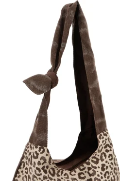 Borsa beige animalier con nodo Basile CLASSBA22222
