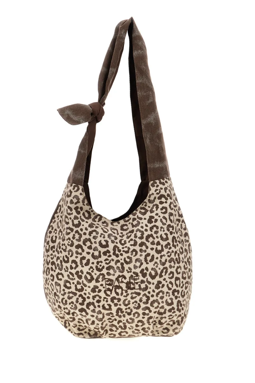 Borsa beige animalier con nodo Basile CLASSBA22222