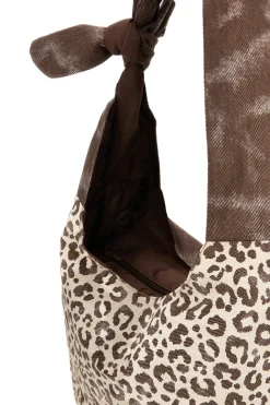 Borsa beige animalier con nodo Basile CLASSBA22222
